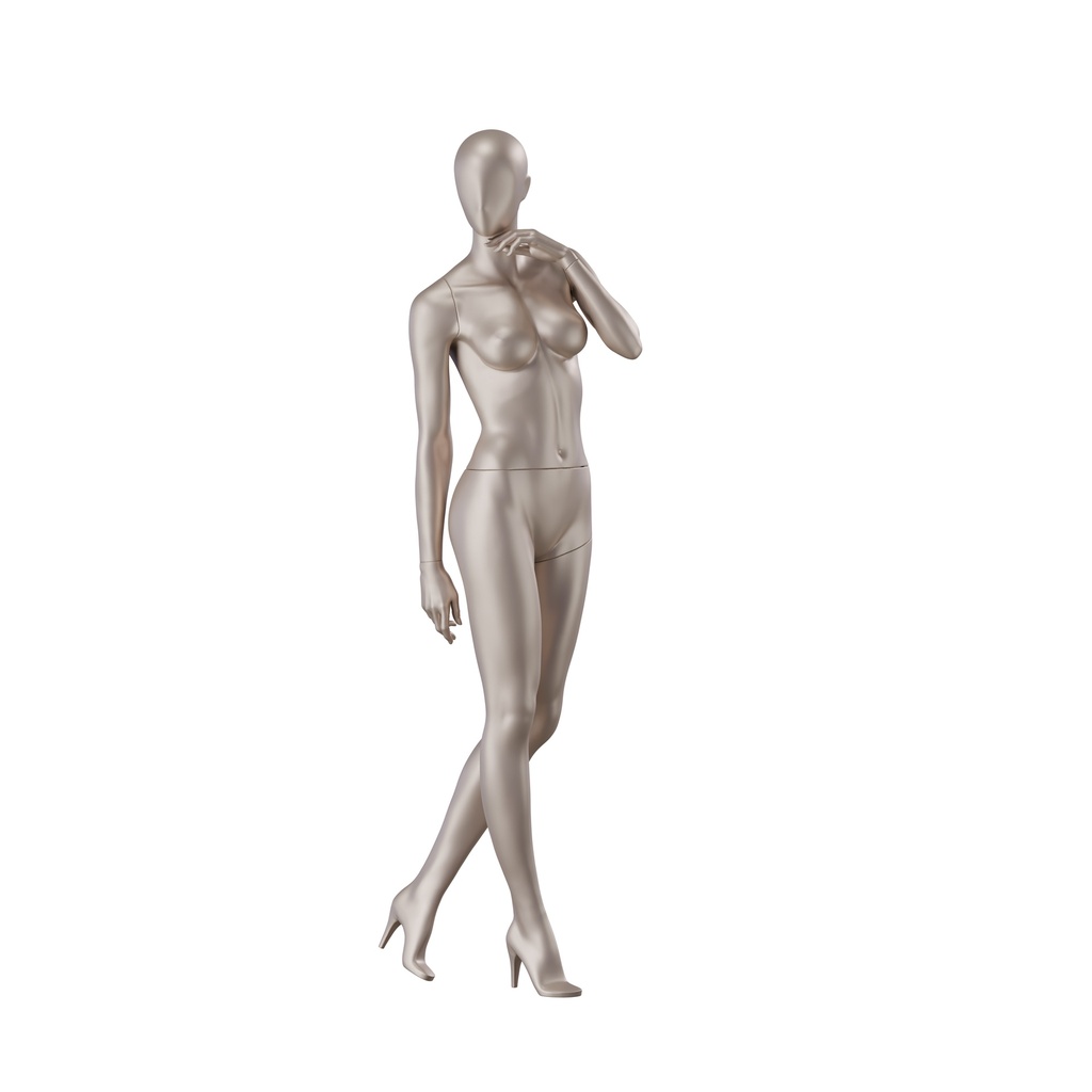BINK - Underwear mannequin, female, B-cup, bronze metallic skin color mat, standing pose 04B