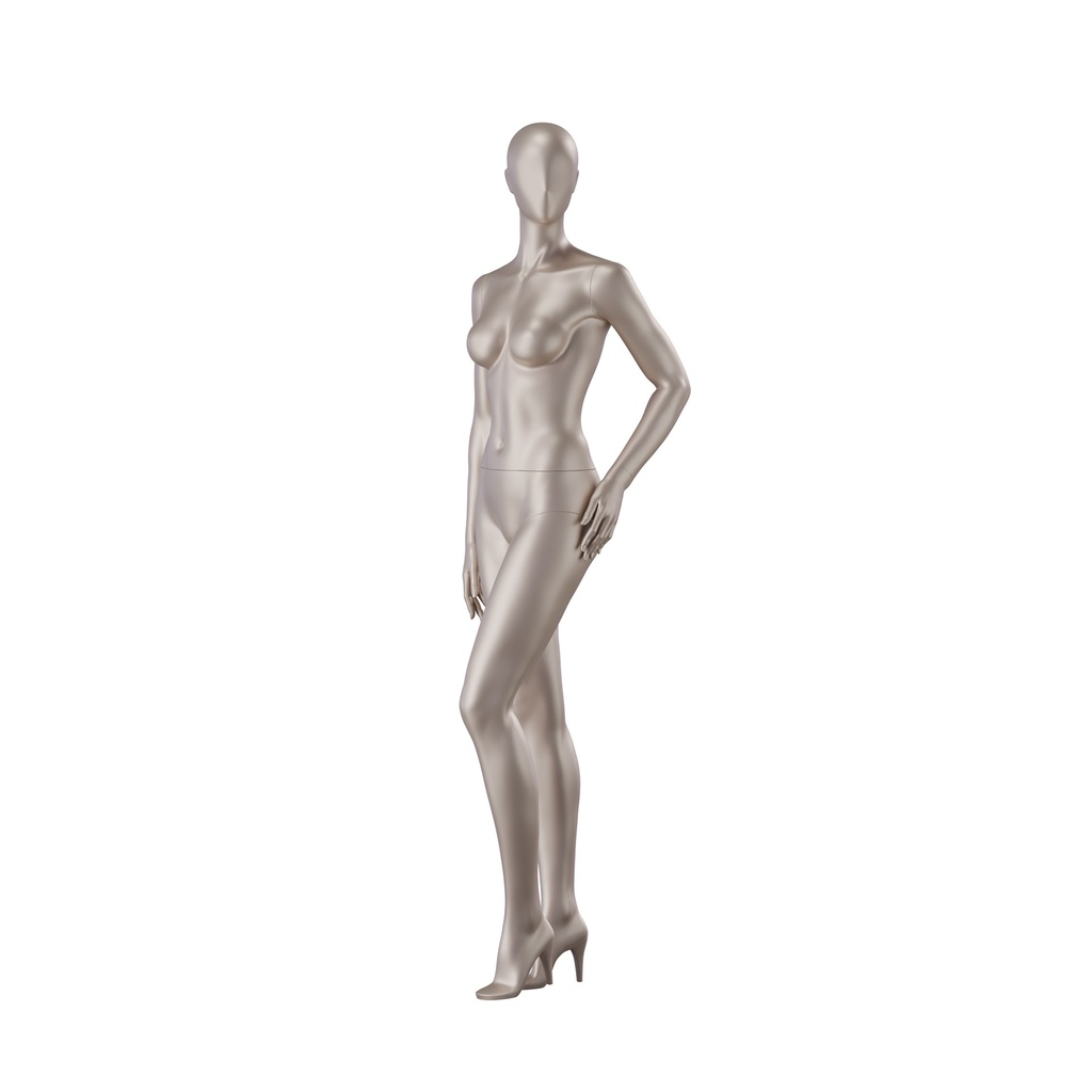 BINK - Underwear mannequin, female, B-cup, bronze metallic skin color mat, standing pose 09B