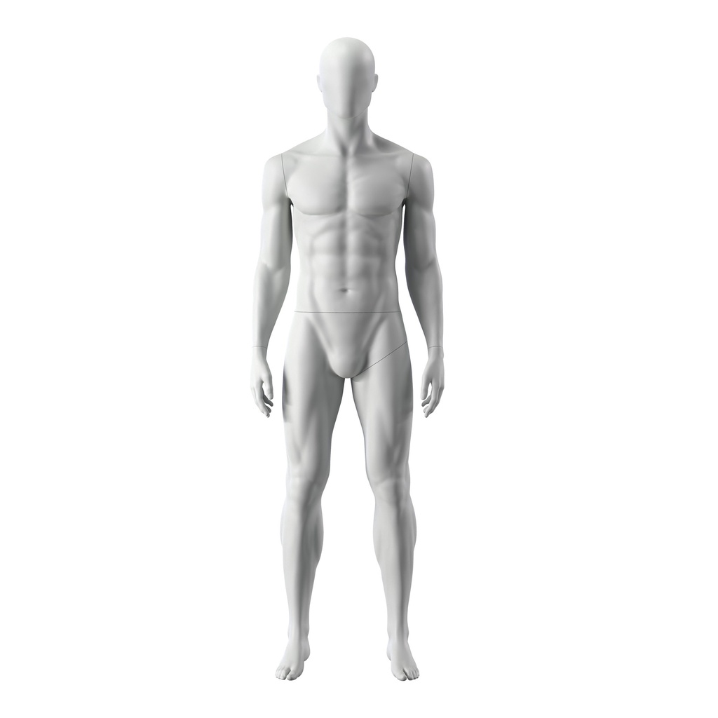BINK - Sport mannequin, male, grey, abstract head, standing pose 301