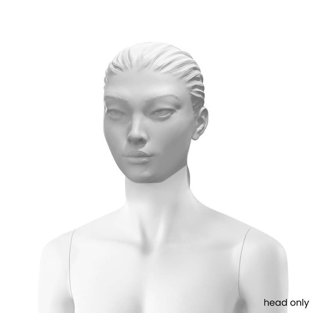 BINK - Female sculpted head, bio-resin, white matt