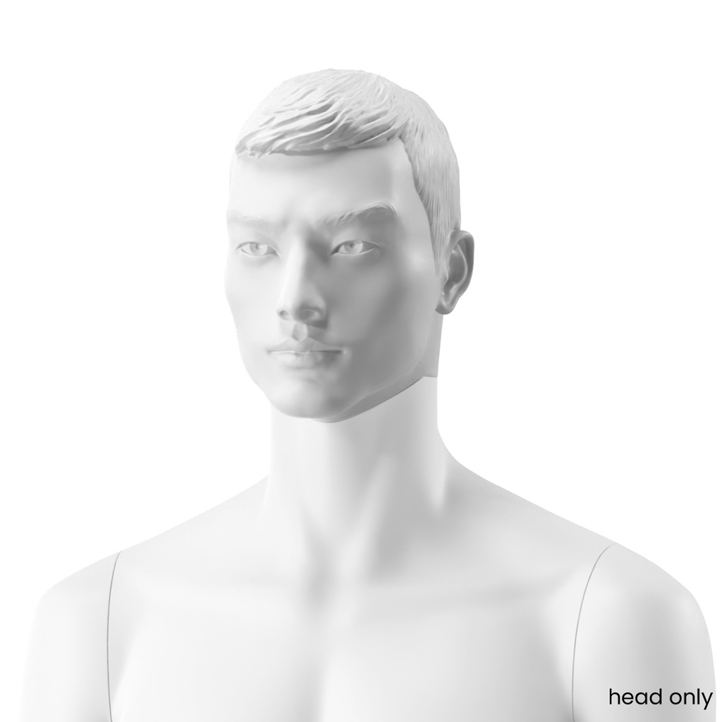 BINK - Trendy male head, bio-resin, white matt