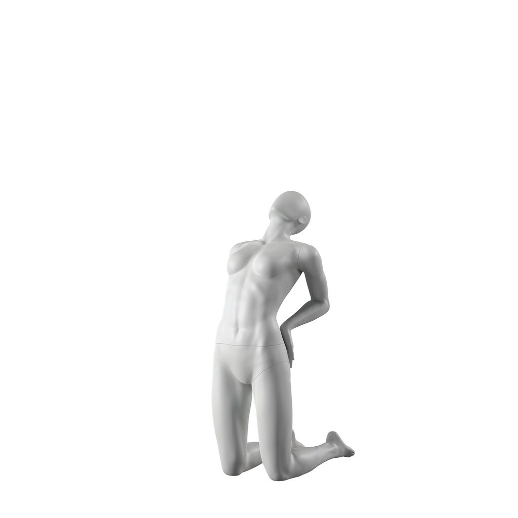 BINK - Stretching sports female mannequin, grey, abstract head, pose 09