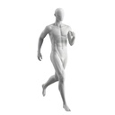 Running sport mannequin, male, grey, abstract head, standing pose 304