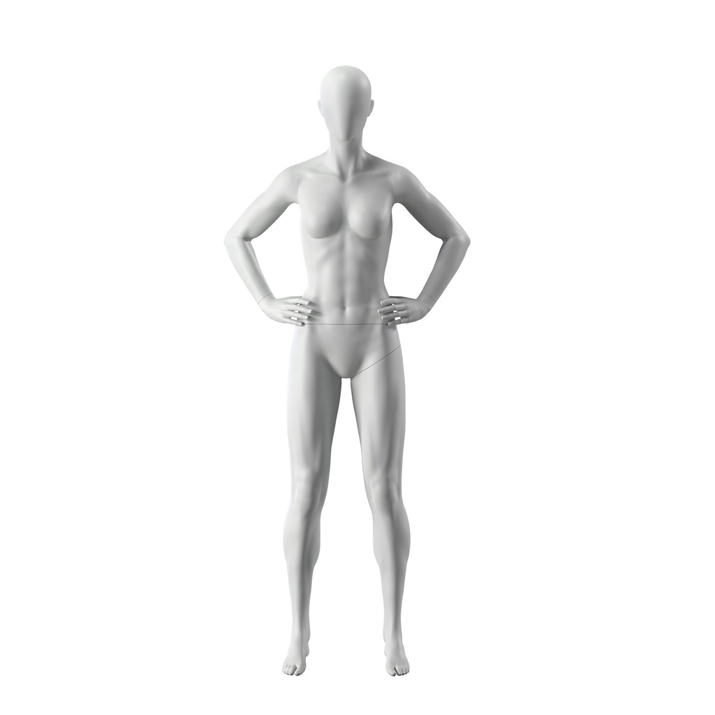 BINK - Sport mannequin, female, grey, abstract head, standing pose 13