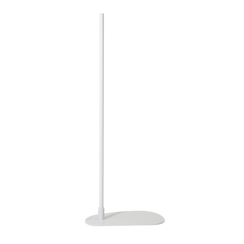 BINK - Bust stand with out-of-centre connection, 110 cm, organic pebble-shaped base plate, powder-coated white