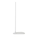 Bust stand with out-of-centre connection, 110 cm, organic pebble-shaped base plate, powder-coated white