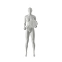 Tennis mannequin, female, grey, abstract head, standing pose 02