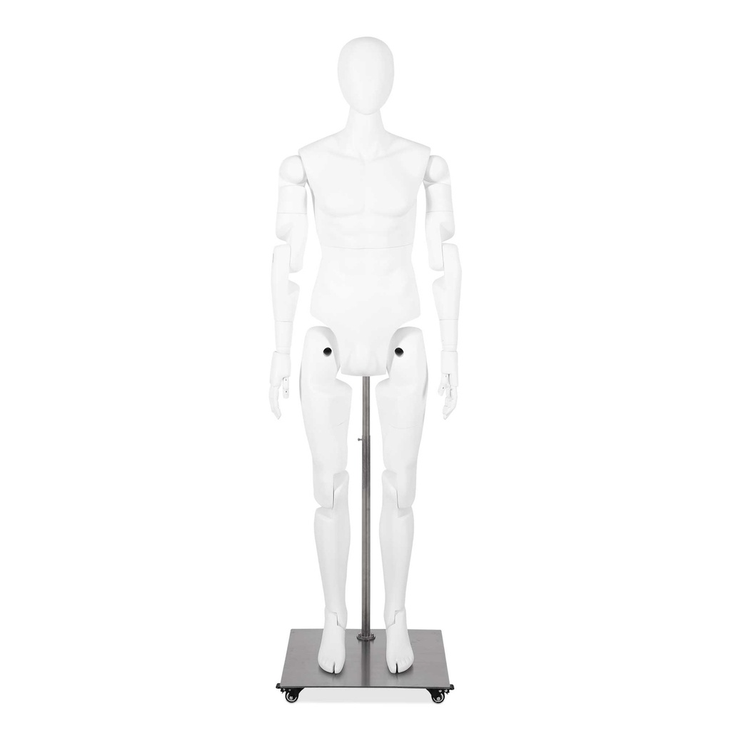 BINK - Museum mannequin, male, abstract head, adjustable, white color, pose YM03