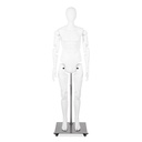 Museum mannequin, male, abstract head, adjustable, white color, pose YM03