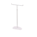 Adjustable T-stand, for displaying (hand)bags, scarves, and jewelry, white metal