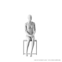 White abstract female mannequin, with abstract head, pose FM004