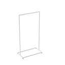 Heavy duty clothing rack, short model, for long coats and jackets, square metal tube, white matt