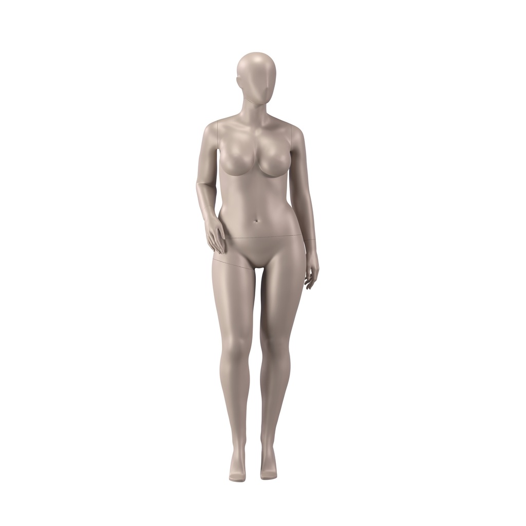 Underwear mannequin, female, plus size model, D-cup, bronze metallic skin color mat, standing pose 20D