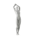 Diving sport mannequin, female, grey, abstract head, standing pose 24