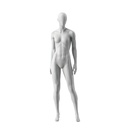 Sport mannequin female, grey, abstract head, standing pose 27
