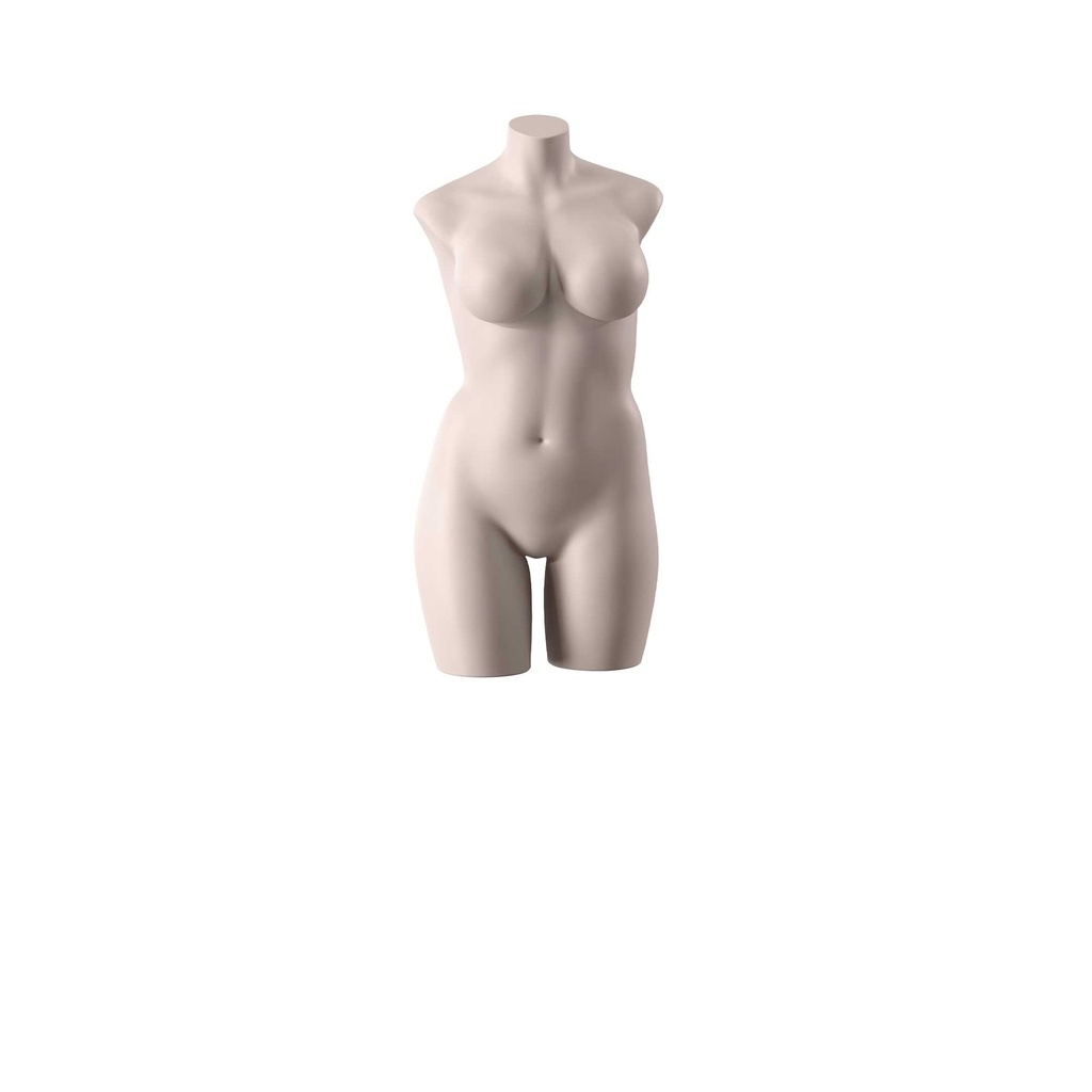 BINK - Plus size lingerie torso, female, D-cup, light skin color, pose 006