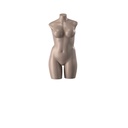 Plus size lingerie torso, female, D-cup, bronze metallic skin color, pose 006