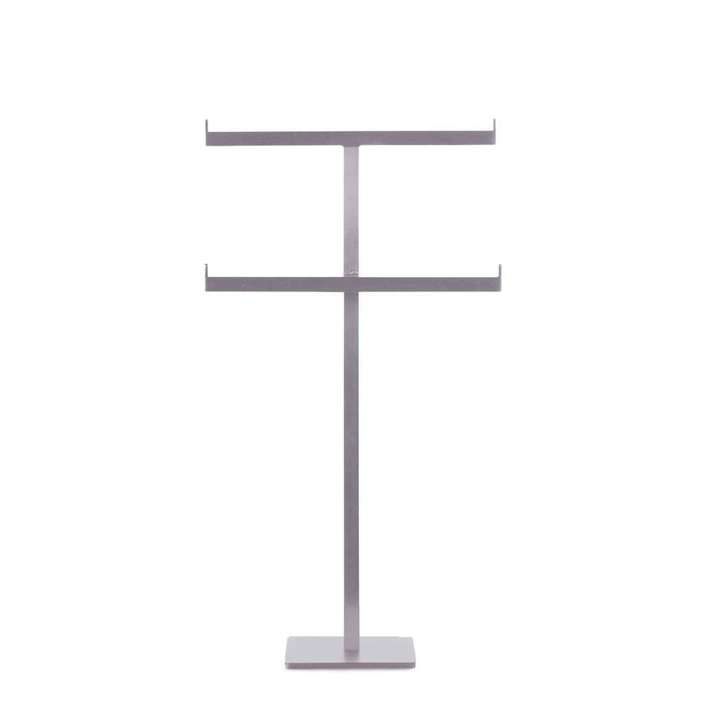 BINK - Double T-display, finished in satined mat metal