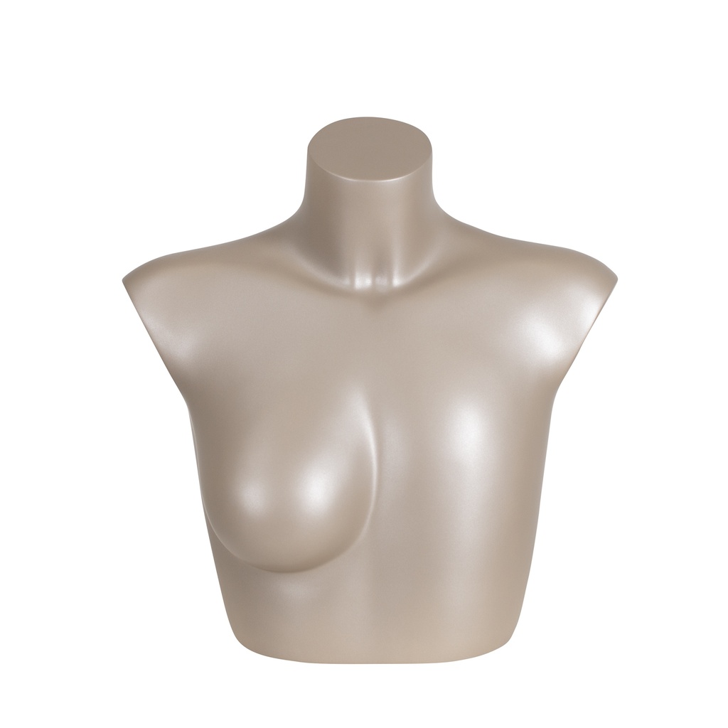 Female torso 1 breast C-cup,  bronze metallic skin