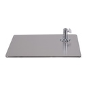 Rectangular base for child window mannequin, brushed stainless steel