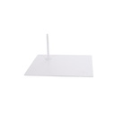Square adult mannequin base in warm white powdercoated steel, footpin included