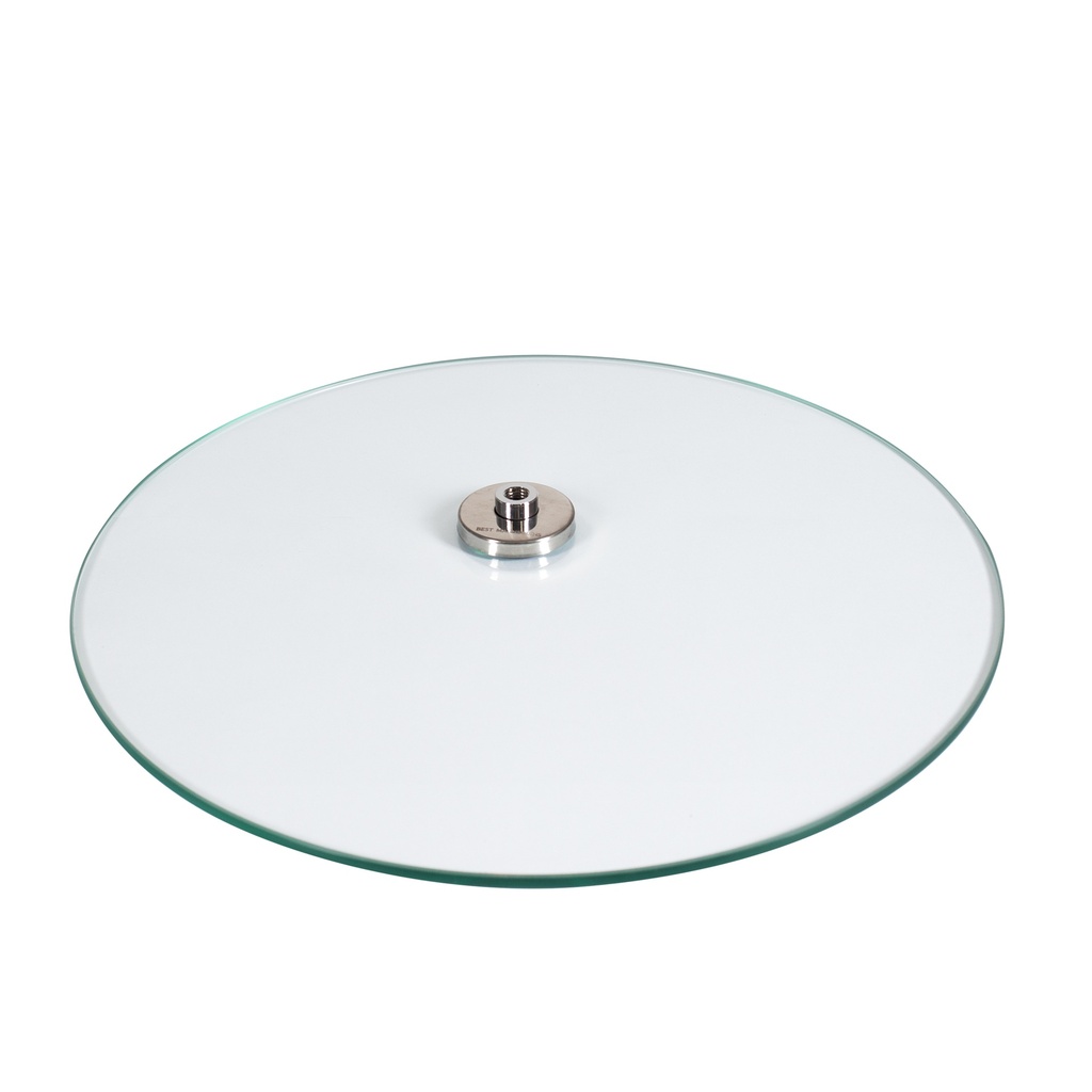 BINK - Round tempered glass base, dia 42 cm, M12 connector in chromed steel