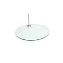 Glass base child mannequin, round dia 30 cm with footpin in chrome
