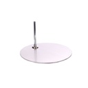 Round Child Mannequin base in brushed stainless steel with footpin