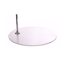 Round base window mannequin, dia 38 cm, brushed nickel steel, with foot pin