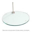 Round glass base dia 42 cm for display mannequin, footpin included