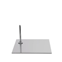 Square base for child mannequin, 30x30 cm, in brushed nickel, with footpin