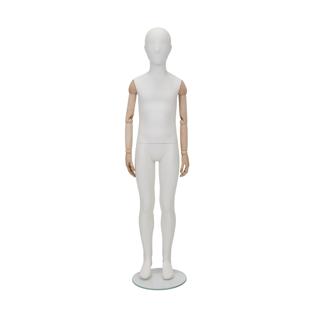 Vintage mannequin, child, wooden arms, 10 years, standing pose 76