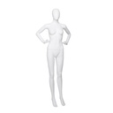 Cheap mannequin, female, detachable head, white mat colour, standing pose 04BN