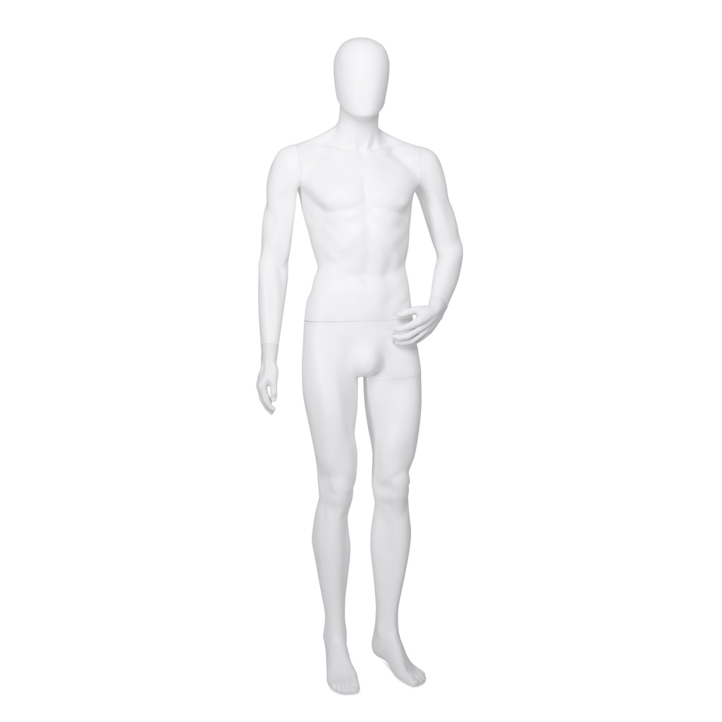 Cheap mannequin, male, detachable head, white mat colour, standing pose 05BN