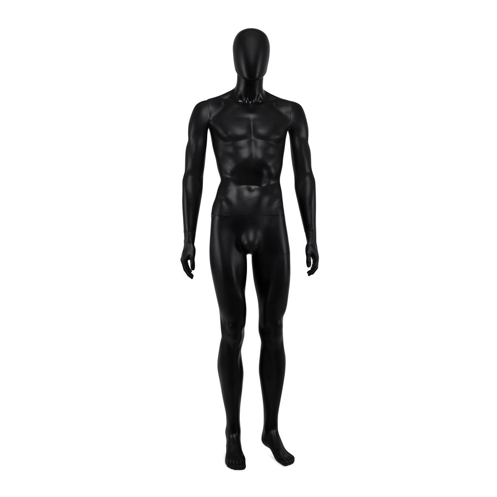 Cheap mannequin, male, detachable head, black mat colour, standing pose 03BN