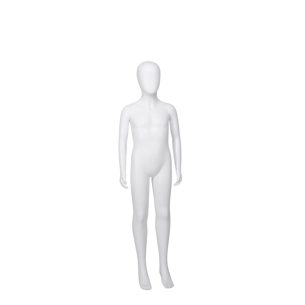 Cheap mannequin, child, 8 year, detachable head, white mat colour, standing pose 23BN