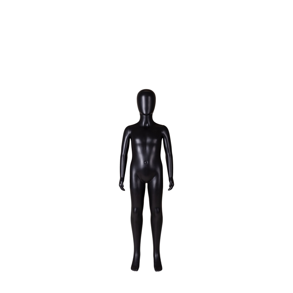 Cheap mannequin, child, 8 year, detachable head, black mat colour, standing pose 23BN