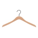 Beechwood clothes hanger for men's and women's clothing, 44 cm wide, black hook - box of 50 pieces