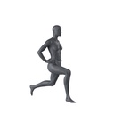 Stretching sport manenquin, female, graphite grey, stylised head, standing pose 06