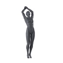 Diving sport mannequin, female, graphite grey, stylised head, standing pose 24