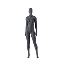 Sport mannequin female, graphite grey, stylised head, standing pose 27