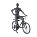 Cycling sport mannequin, female, graphite grey, stylised head, standing posse 28