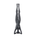 Yoga sport mannequin, female, graphite grey, stylised head, pose 38