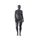 Plus size sport mannequin, female, graphite grey, stylised head, standing pose 29