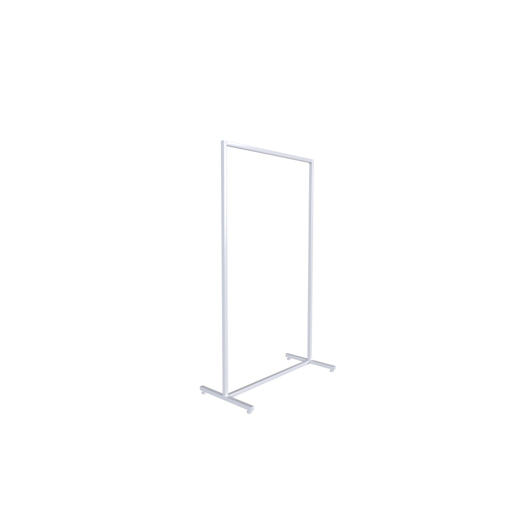 Heavy duty clothing rack, short model, square metal tube, white matt