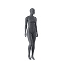 Sport mannequin, female, graphite grey, stylised head, standing pose 52