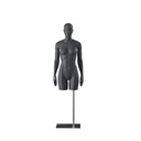Sport torso with legs, female, graphite grey, metal base, stylisedt head, pose 201