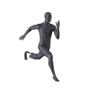 Running sport mannequin with running blade, male, graphite grey, stylised head, standing pose 405
