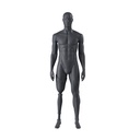 Sport mannequin with prosthetic leg, male, graphite grey, stylised head, standing pose 401