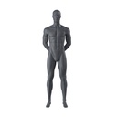 Sport mannequin, male, graphite grey, stylised head, standing pose 310
